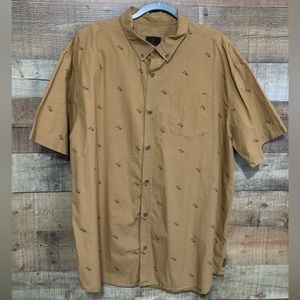 Men’s Prana Tinline Button Down Short Sleeve, Mountain Print, XXL